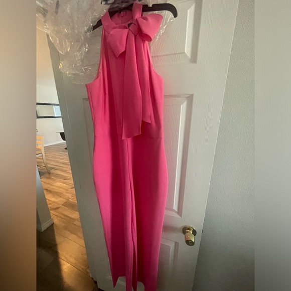 Bow-Neck Halter Junpsuit - Picture 1 of 3